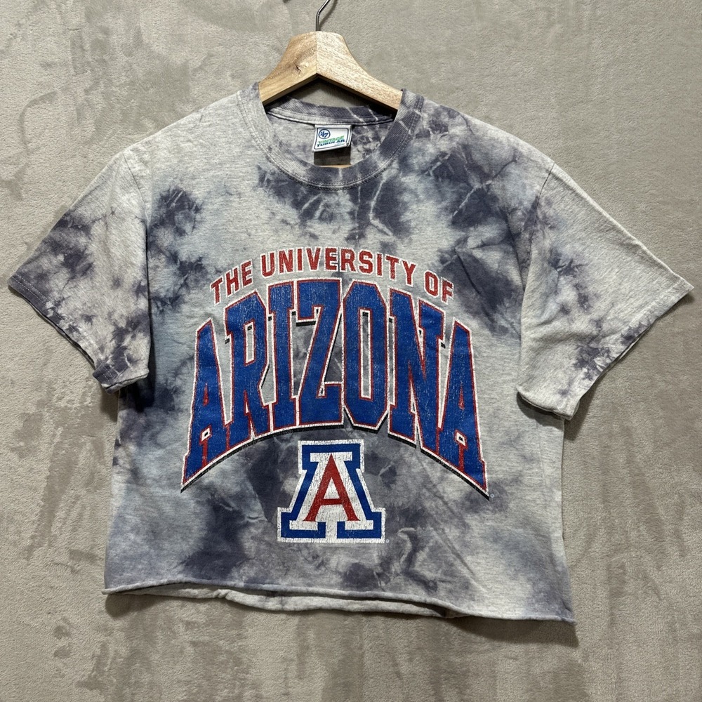 Vintage Tubular Women's Size M University of Arizona Cropped T-Shirt‎ Tie Dye